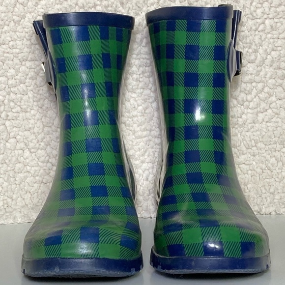 Nomad Womens Gingham Droplet Rubber Waterproof Ankle Rain Boots Shoes  SZ US 9 - Picture 3 of 11
